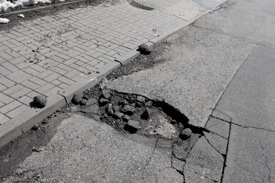 Damaged pavement