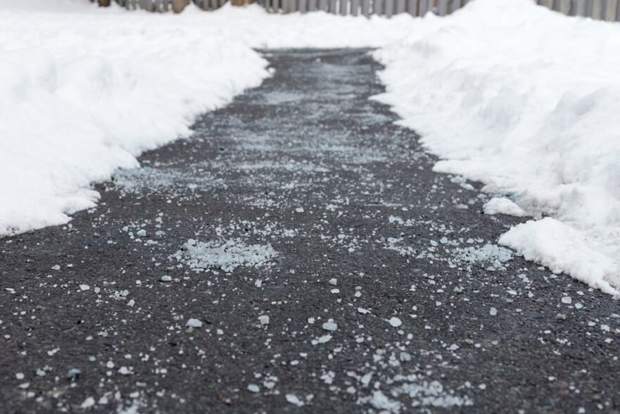 ice melt on walkway